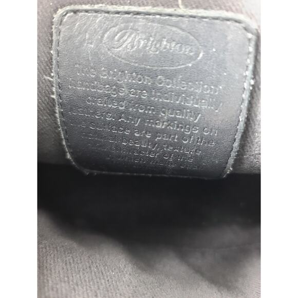 Brighton Black Brown Leather Reptile Embossed Crossbody Vintage Bag Purse - Picture 5 of 5